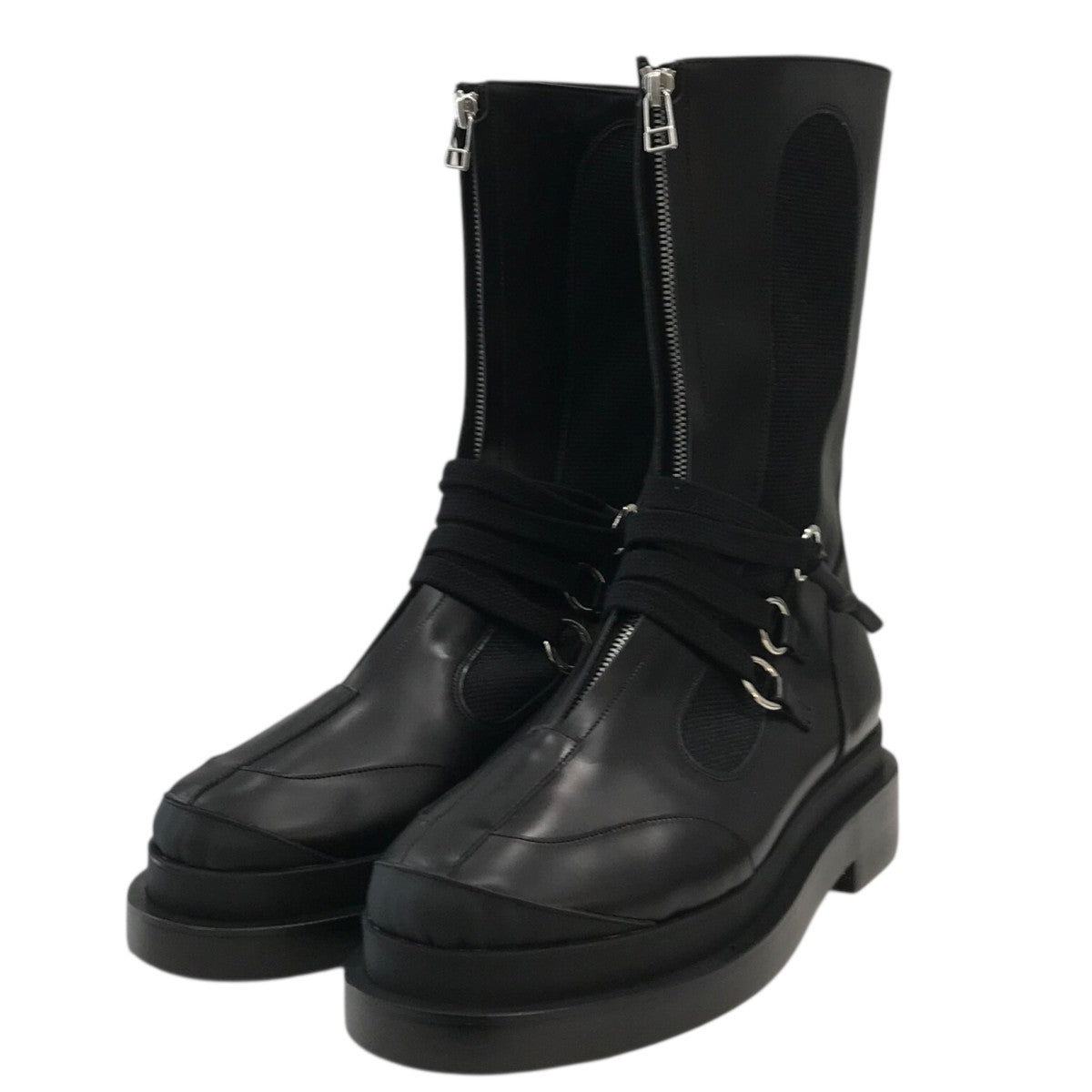 「SEMI-PATENT ZIP-UP BOOTS」センタージップブーツFU O GD009