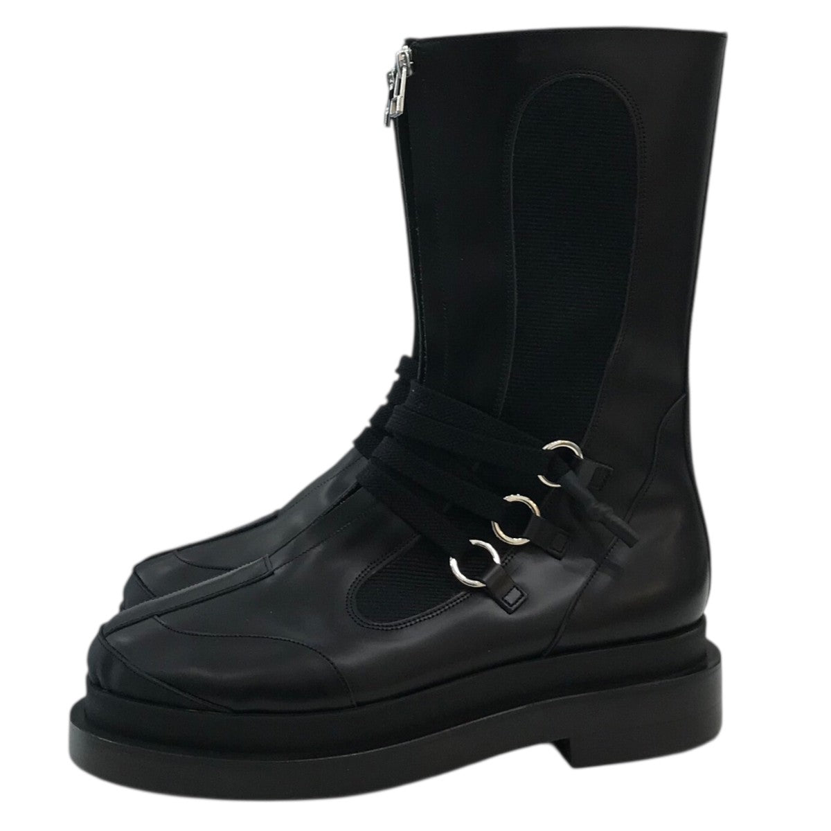 「SEMI-PATENT ZIP-UP BOOTS」センタージップブーツFU O GD009