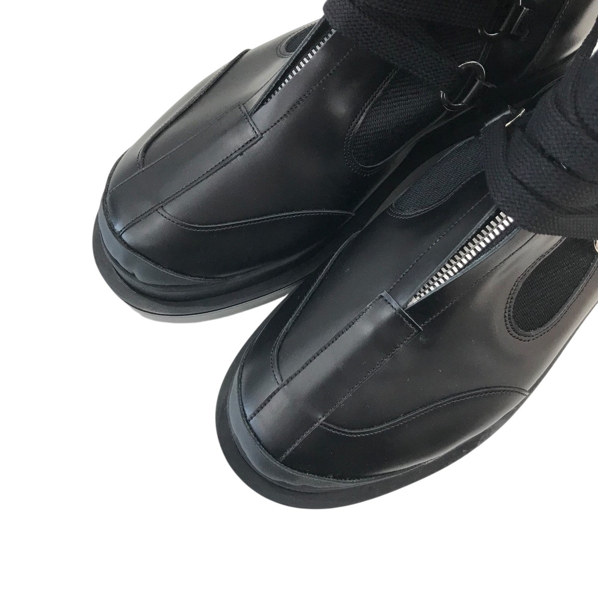 「SEMI-PATENT ZIP-UP BOOTS」センタージップブーツFU O GD009