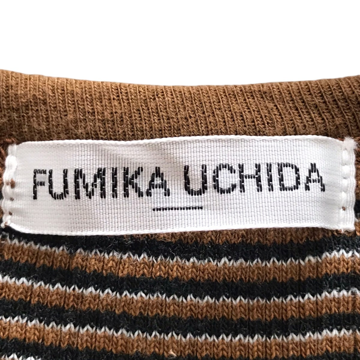 FUMIKA UCHIDA(フミカウチダ) Needle Drawing BORDER U-NECK NO-SLEEVE