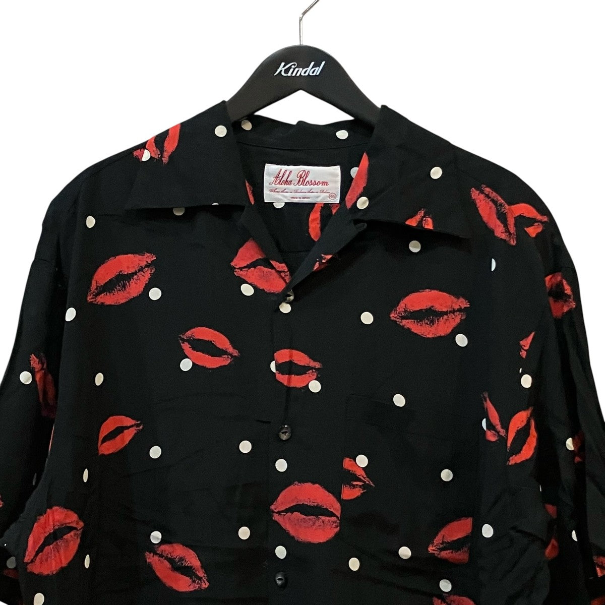 Aloha Blossom 「KISS SHORT SLEEVE BLACK」キスマークアロハシャツAB 0002010101 古着・中古-3枚目のアイテム画像