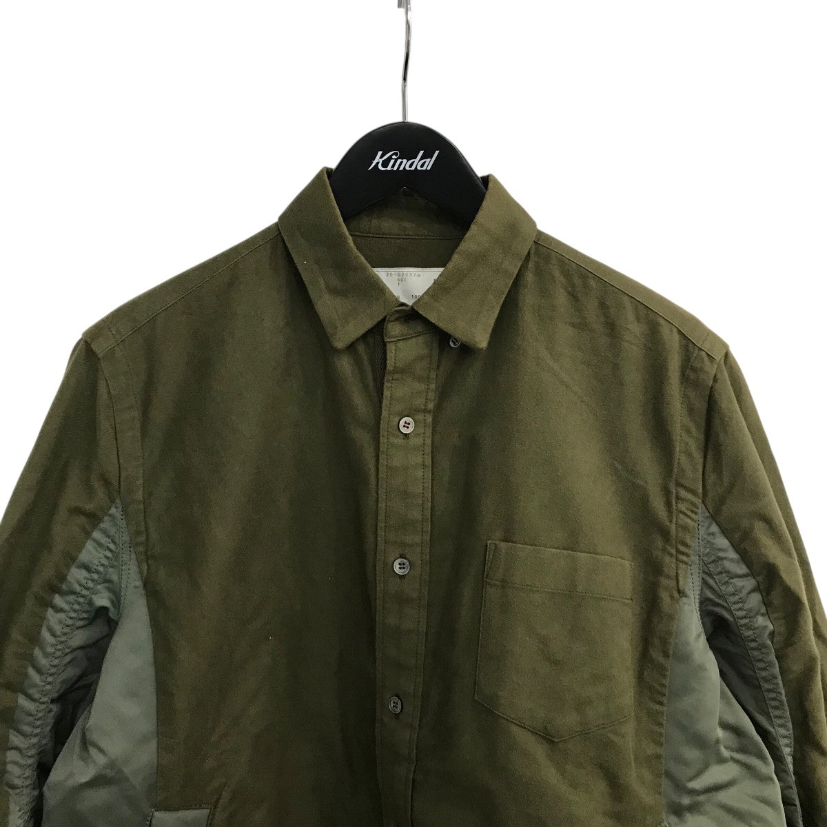 sacai(サカイ) 20SS「Nylon Twill Cotton Shirt」ナイロン切り替え