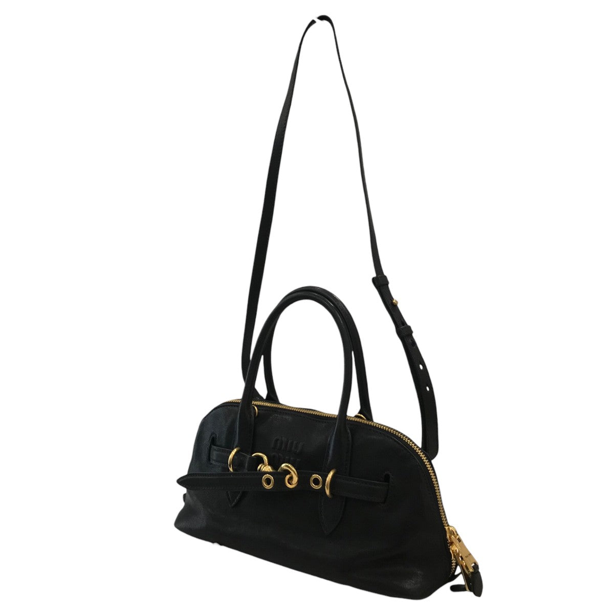 MIU MIU アバンチュール ナッパレザー ハンドバッグ5BB168 古着・中古-1枚目のアイテム画像