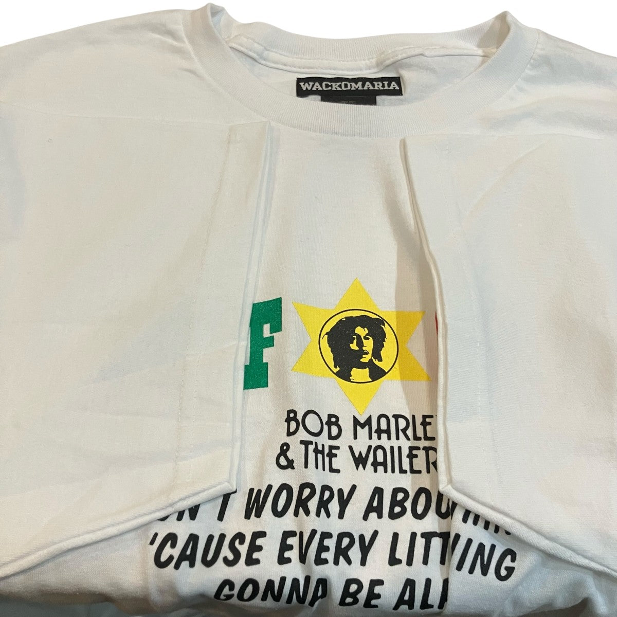 WACKO MARIA BOB MARLEY CREW NECK T-SHIRT (TYPE-3) プリントTシャツ 古着・中古-4枚目のアイテム画像