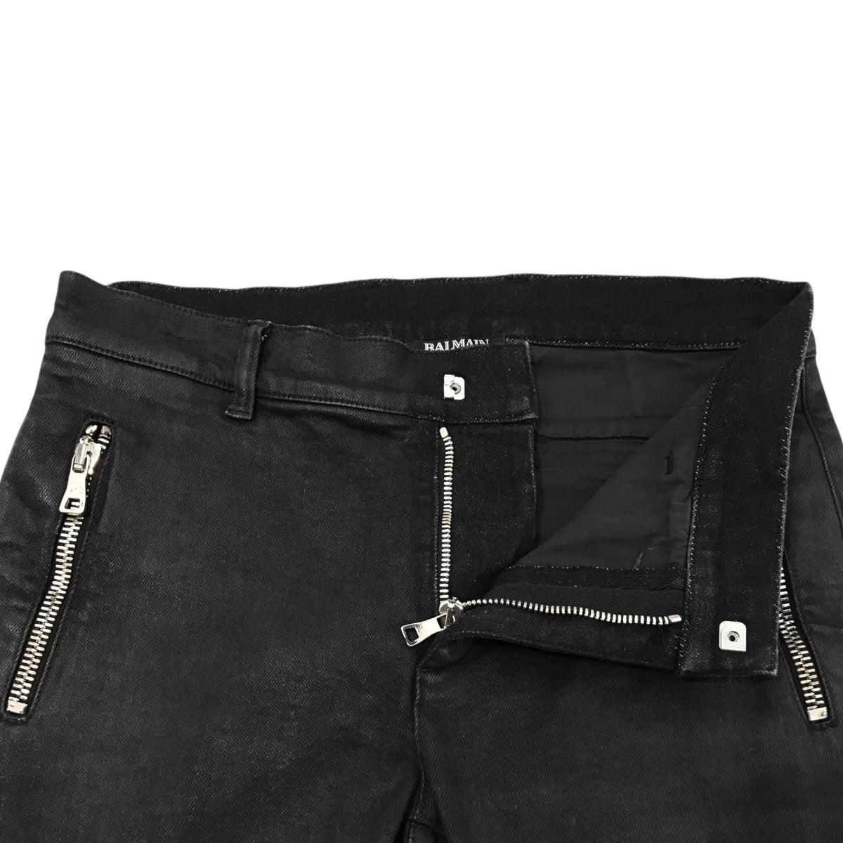 BALMAIN(バルマン) コーティングバイカーデニムW6HD528C807