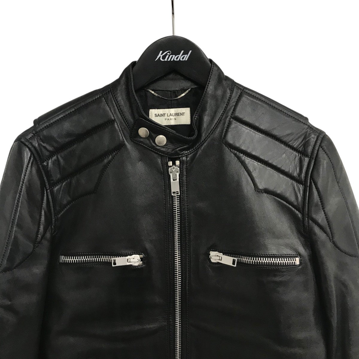 Saint Laurent Paris レザーシングルライダースジャケット344477 Y5EJ1 古着・中古-3枚目のアイテム画像