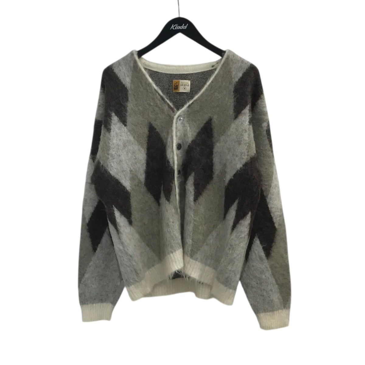 25AW「KNIT CARDIGAN」アーガイルモヘアカーディガンSMHR10000074