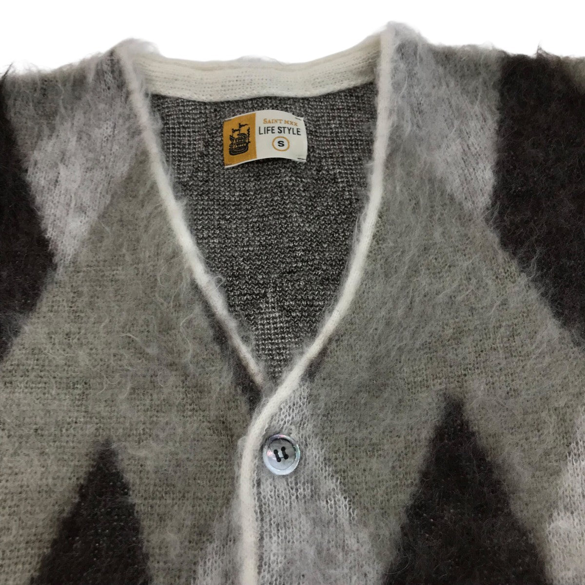 25AW「KNIT CARDIGAN」アーガイルモヘアカーディガンSMHR10000074