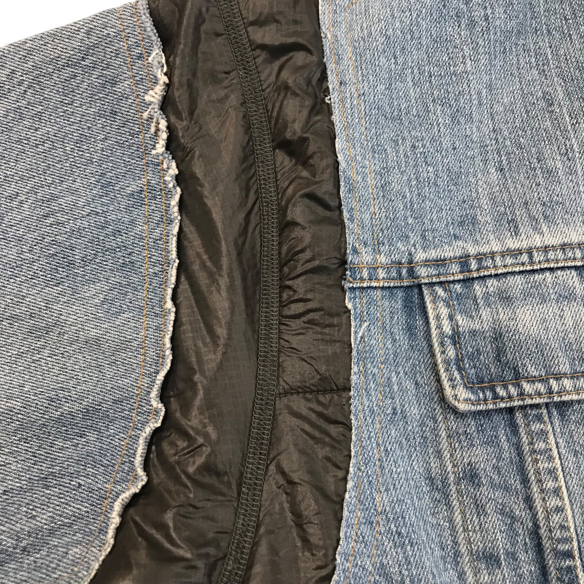 「Jean Jacket Covererd Jacket」ナイロンドッキングデニムジャケットPU337