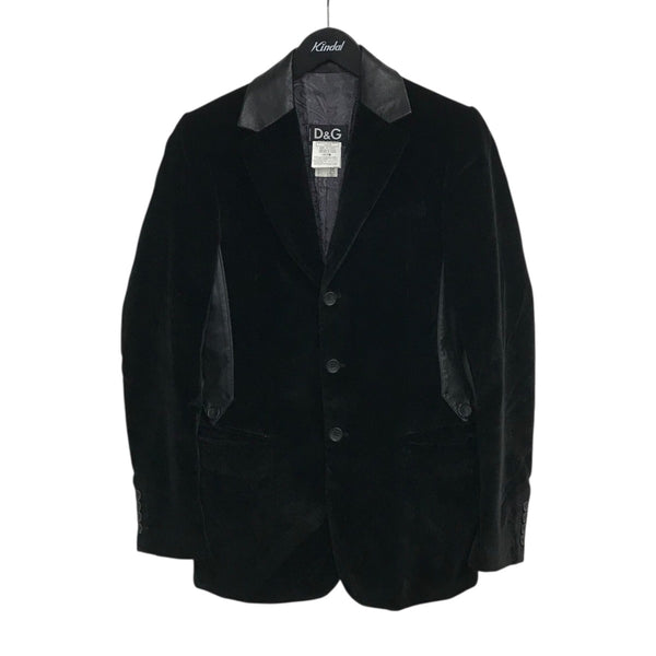 DOLCE & GABBANA ベロア 裏地総柄 1ボタン テーラードジャケット DOLCE & GABBANA ベロア 裏地総柄 1ボタン テーラードジャケット DOLCE