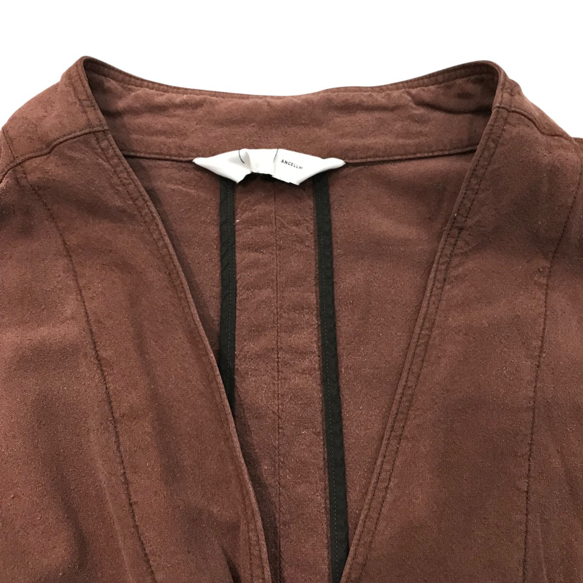 「SILK SUEDE COLLARLESS JACKET」シルクスエードカラーレスジャケットANCSH29