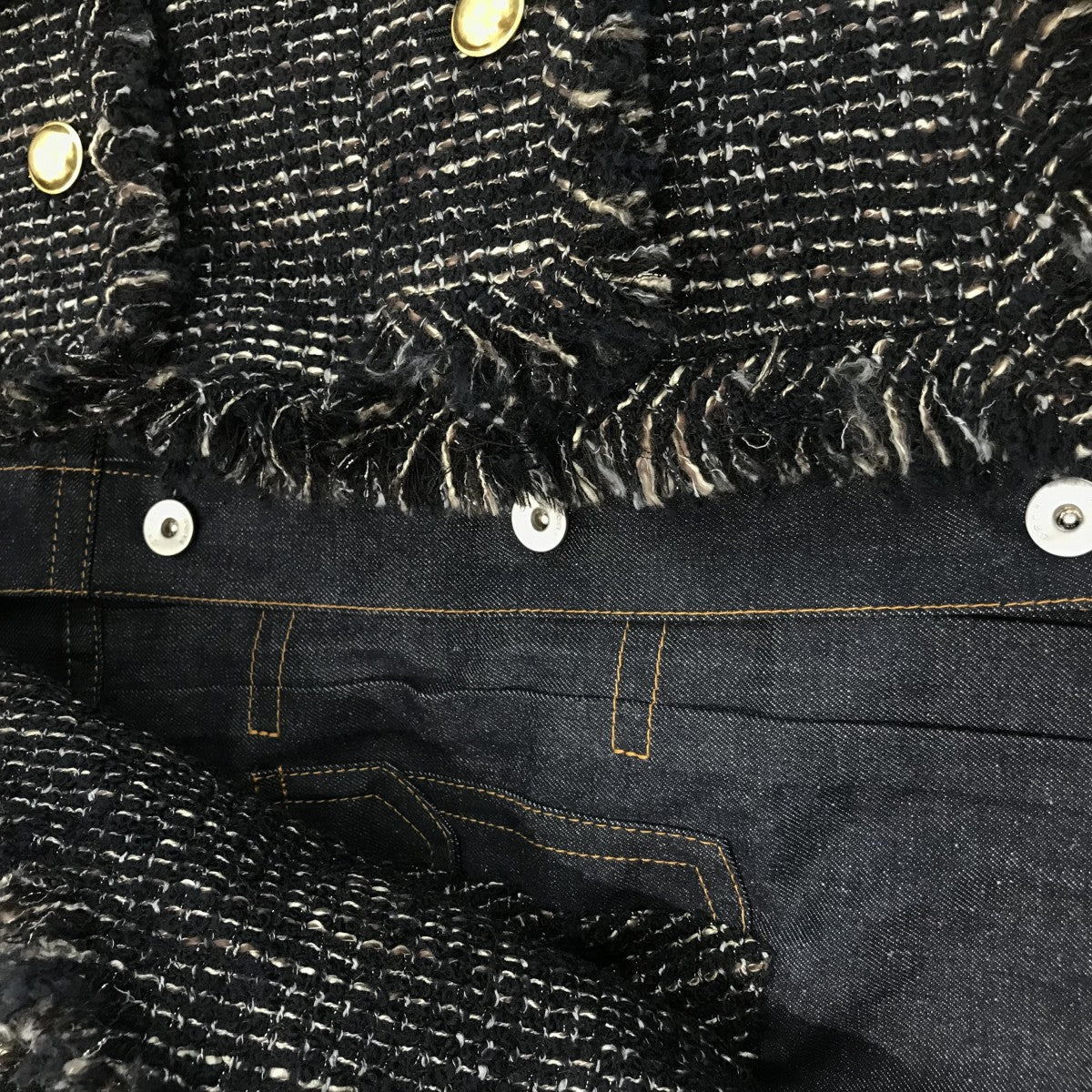 sacai(サカイ) 25AW「Tweed Jacket」デニムドッキングツイード
