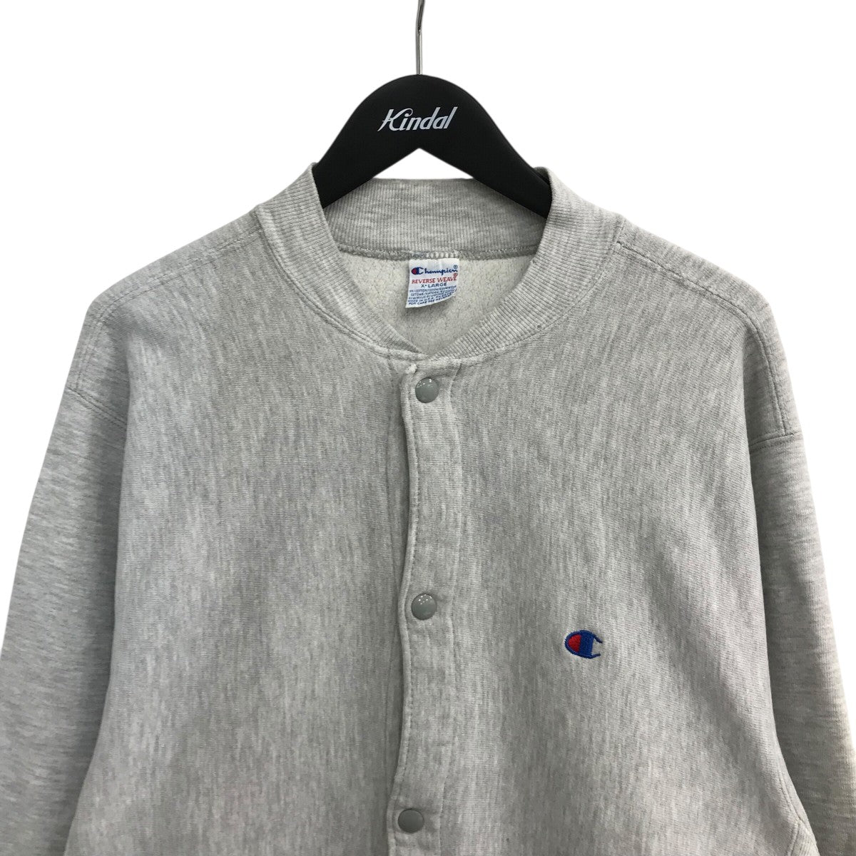 Champion 90s「刺繍タグ」リバースウィーブスナップボタンカーディガン 古着・中古-3枚目のアイテム画像