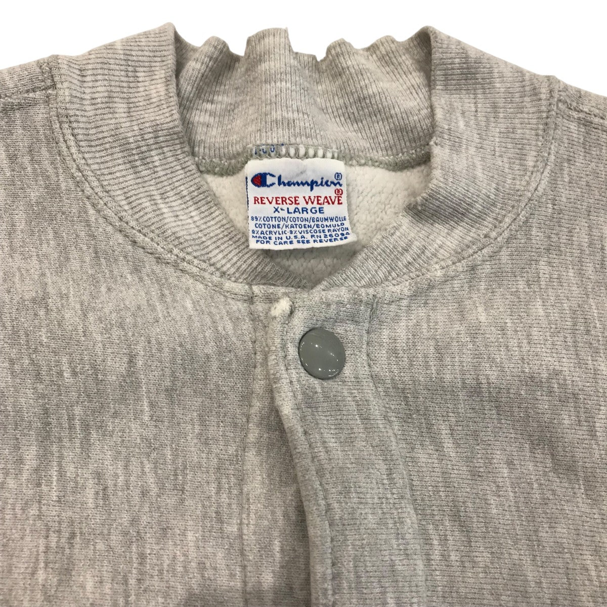Champion 90s「刺繍タグ」リバースウィーブスナップボタンカーディガン 古着・中古-7枚目のアイテム画像