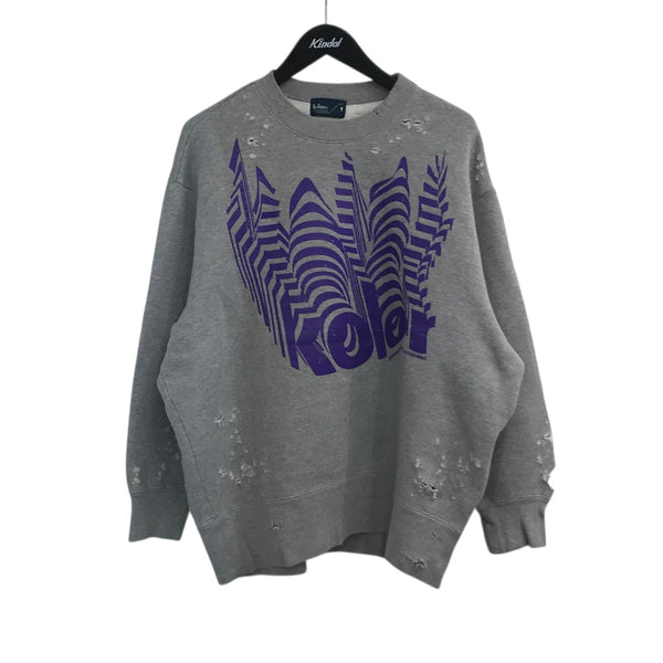KOLOR(カラー) ダメージ加工スウェット21WCLT06206 21WCLT06206 グレー