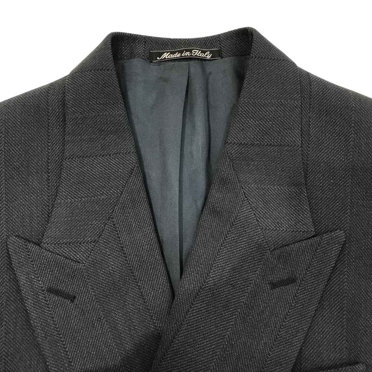 エンポリオアルマーニ ダブルジャケット 52 ネイビー イタリア製 ストレッチ EMPORIO ARMANI(エンポリオアルマーニ) ダブルテーラードジャケット