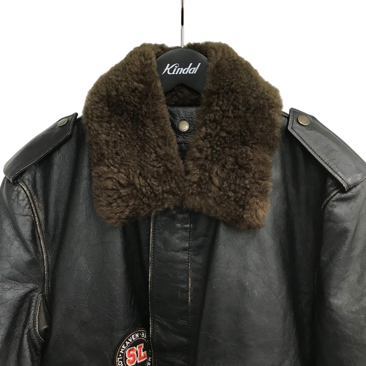 Saint Laurent Paris パッチ付き裏地ムートンレザージャケット504063 古着・中古-3枚目のアイテム画像