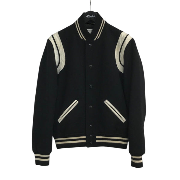 SAINT LAURENT ベルベット テディジャケット カサンドラロゴ 装飾 SAINT LAURENT - saint laurent ベルベット テディジャケット