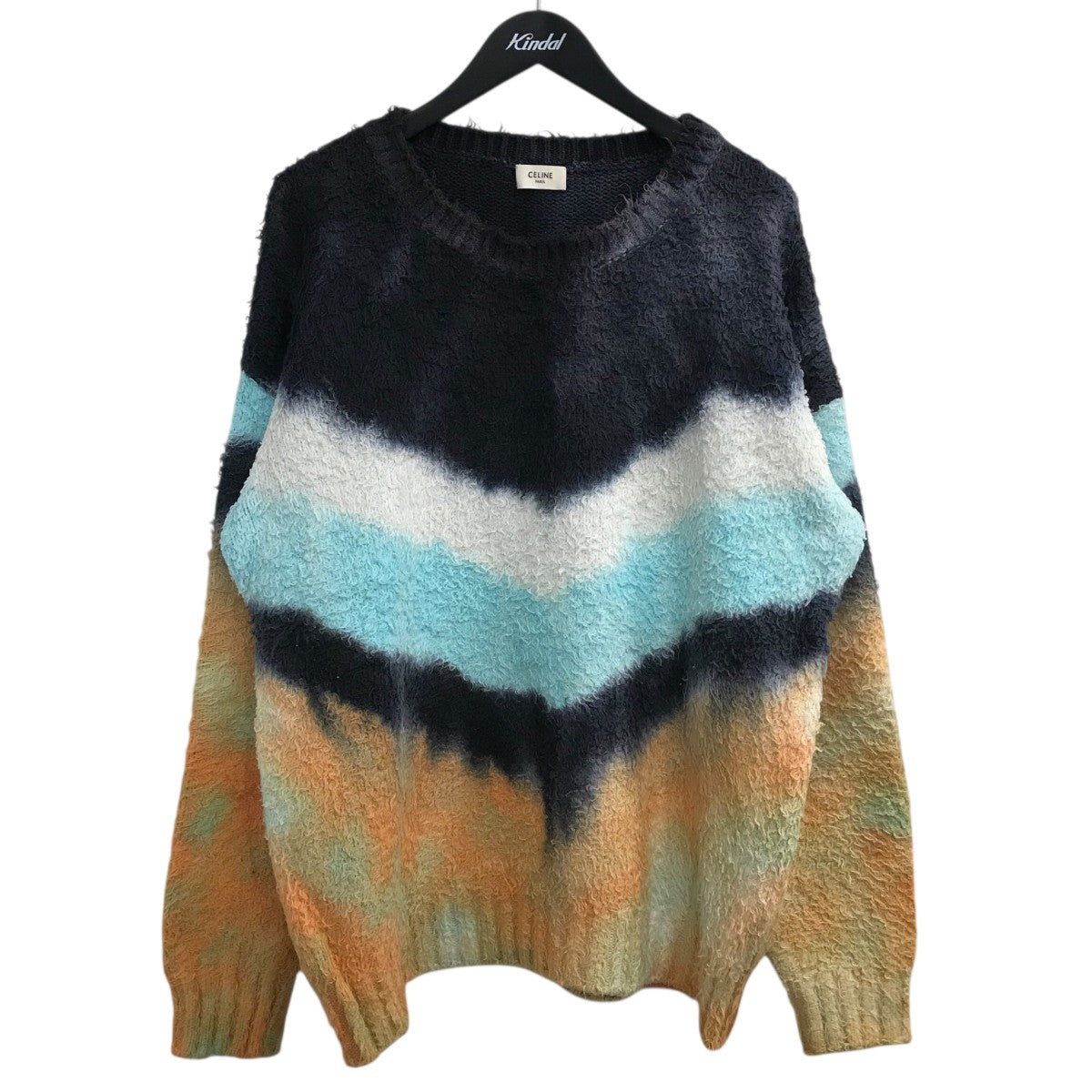 CELINE 「LOOSE CREW NECK SWEATER IN BRUSHED COTTON」クラデーションルーズニット2A90K727M 古着・中古-1枚目のアイテム画像