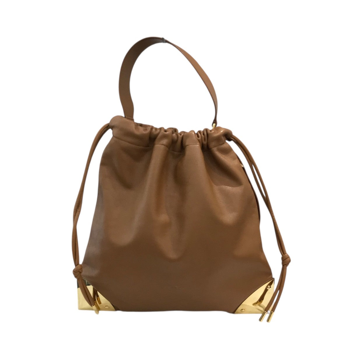 「Corner Metal Drawstring」コーナーメタルドローストリングレザーバッグ