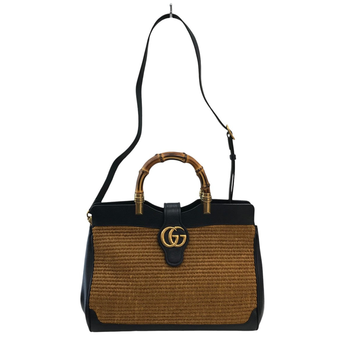 GUCCI(グッチ) 「日本限定 GGマーモント バンブー ストロー×レザー