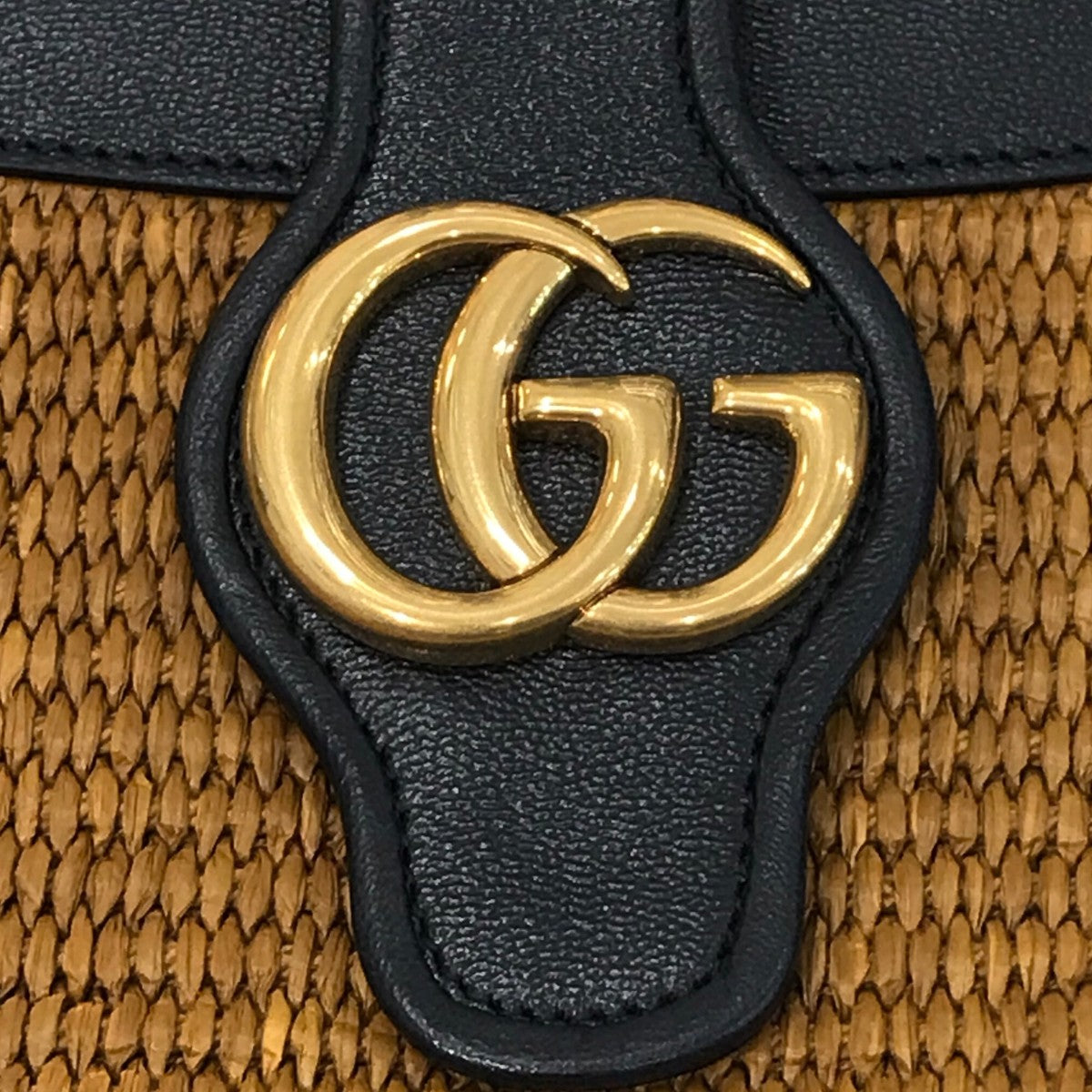 GUCCI 「日本限定 GGマーモント バンブー ストロー×レザー ハンドバッグ」ハンドバッグ655657 古着・中古-6枚目のアイテム画像