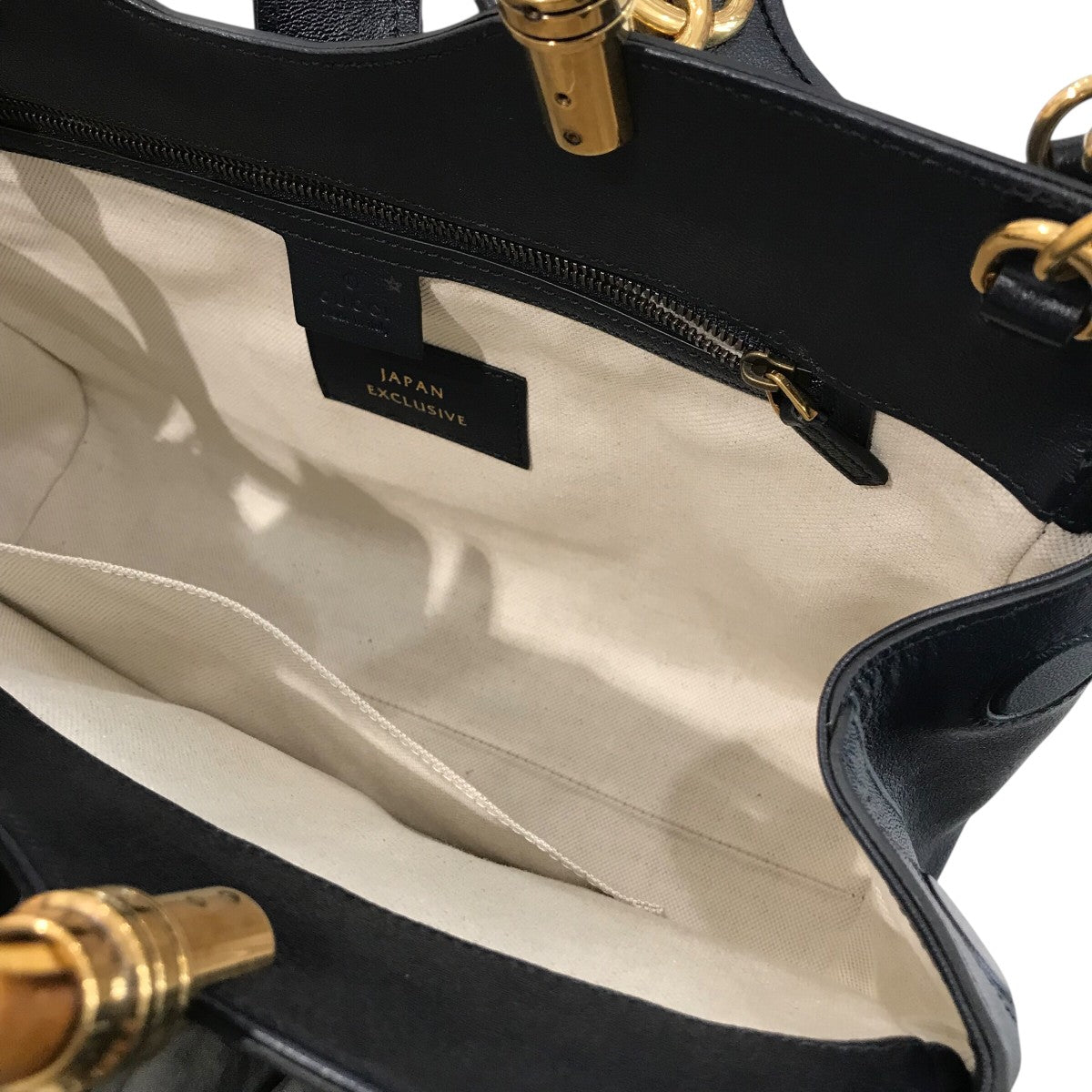 GUCCI 「日本限定 GGマーモント バンブー ストロー×レザー ハンドバッグ」ハンドバッグ655657 古着・中古-9枚目のアイテム画像