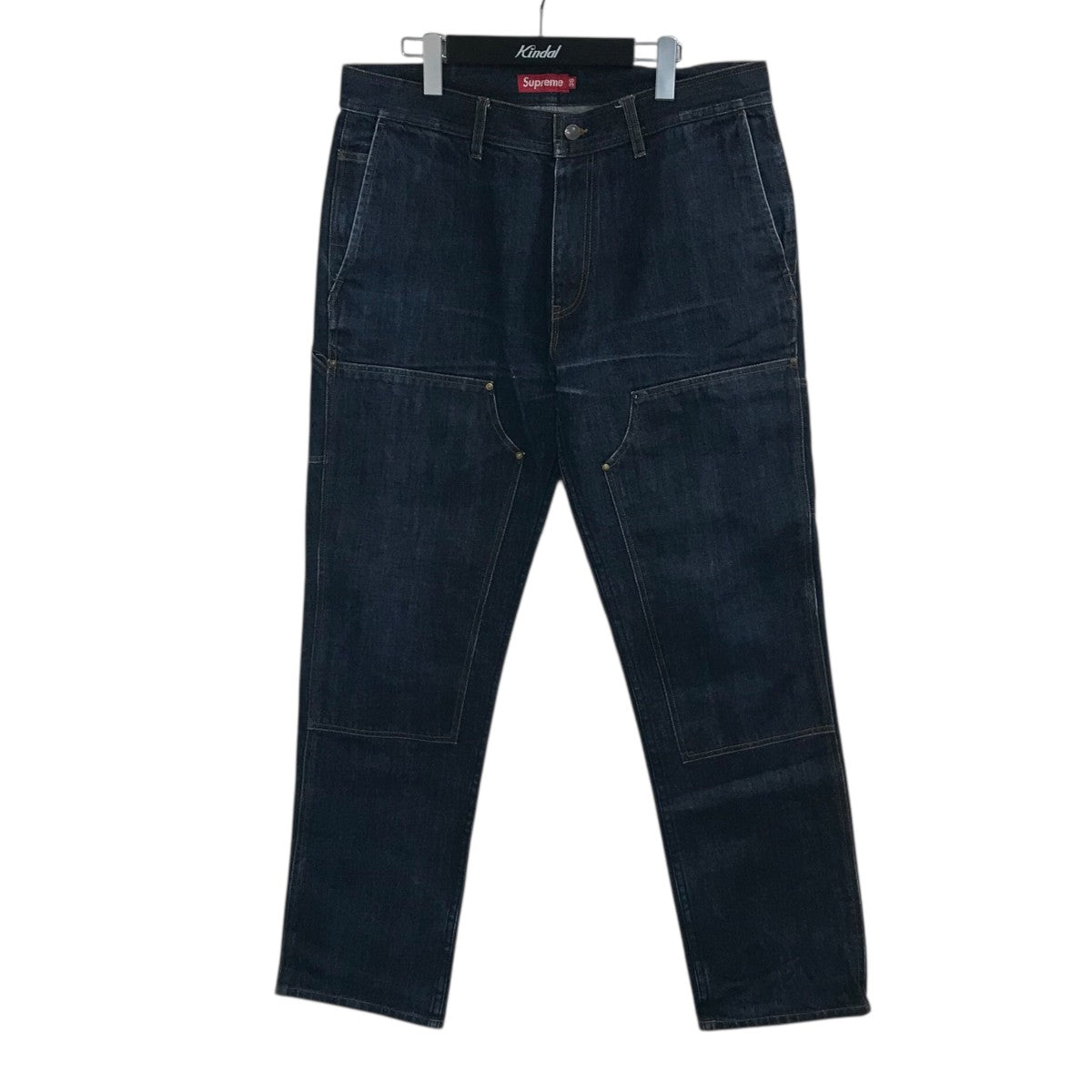 Supreme ストレートデニム 36サイズ Supreme（シュプリーム） USA製 Rigid Slim Jeans レザーパッチ