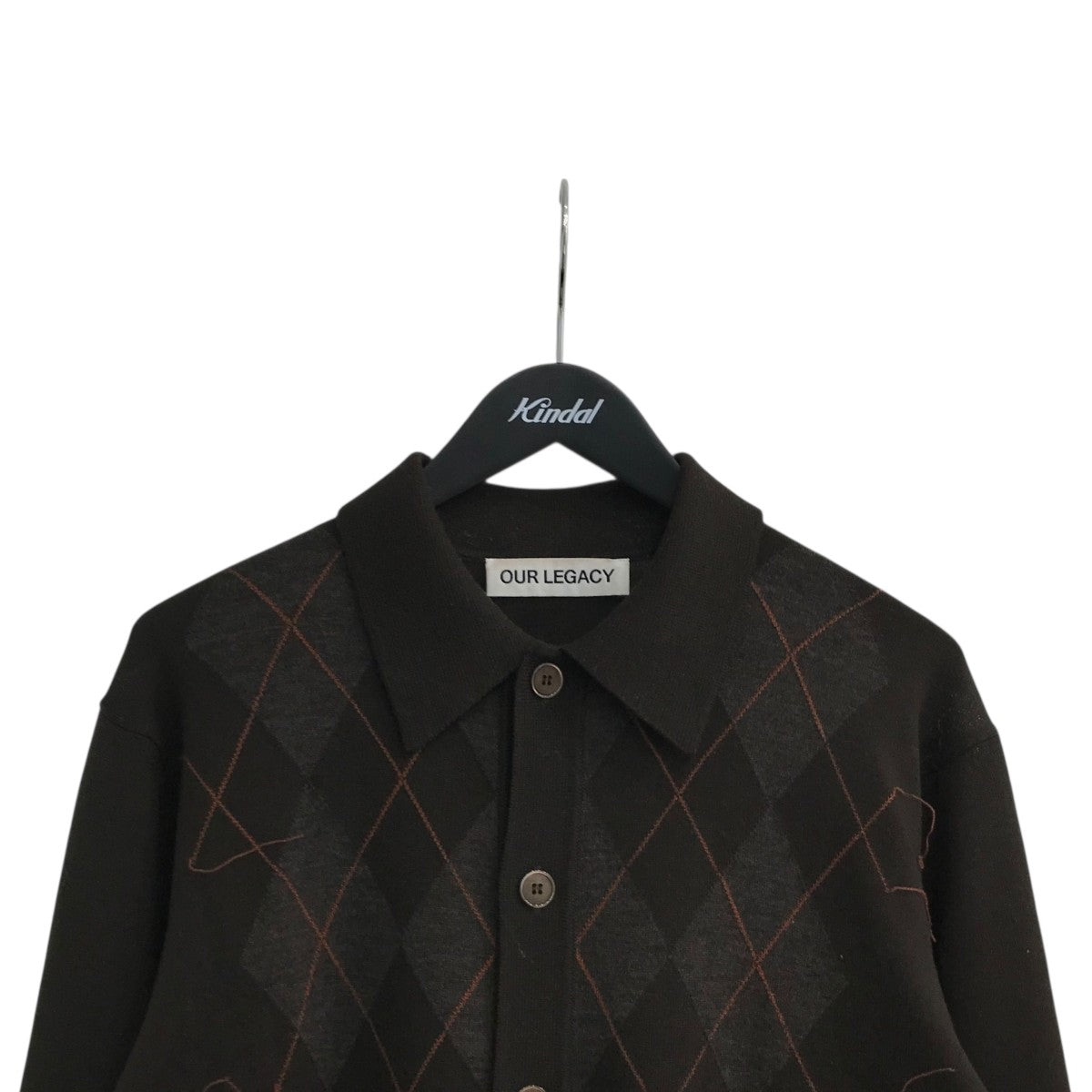 OUR LEGACY 25AW「EVENING POLO」アーガイルニットカーディガンM4253EP 古着・中古-3枚目のアイテム画像