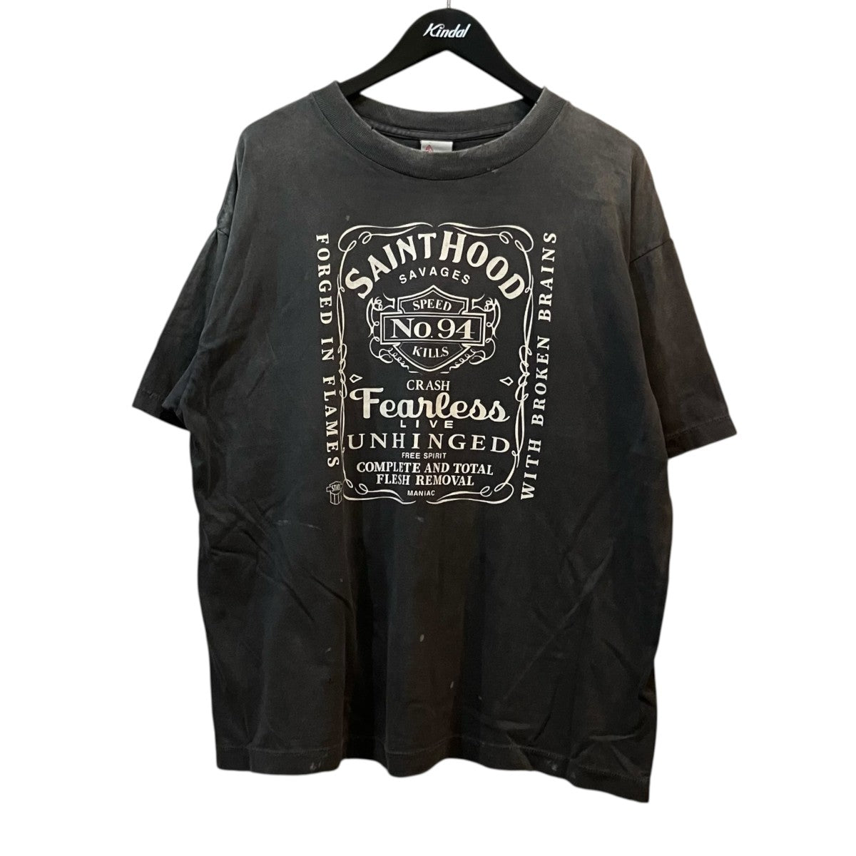 SAINT MICHAEL×NEIGHBORHOOD STHD ． SS TEE FEARLESS ヴィンテージ加工Tシャツ 古着・中古-1枚目のアイテム画像