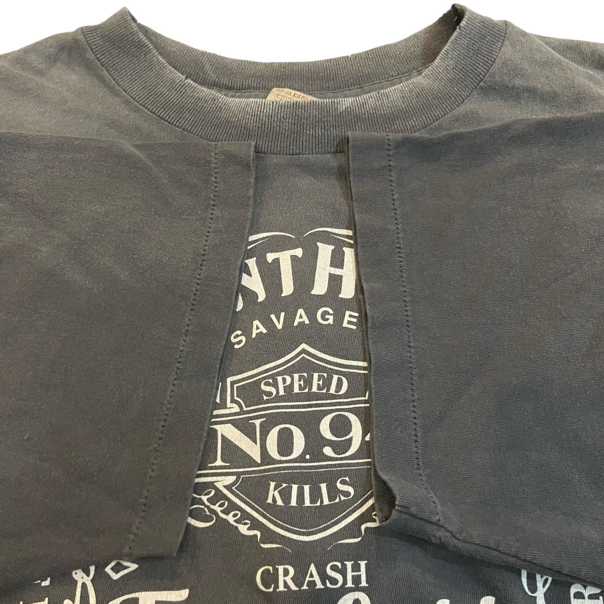 SAINT MICHAEL×NEIGHBORHOOD STHD ． SS TEE FEARLESS ヴィンテージ加工Tシャツ 古着・中古-4枚目のアイテム画像