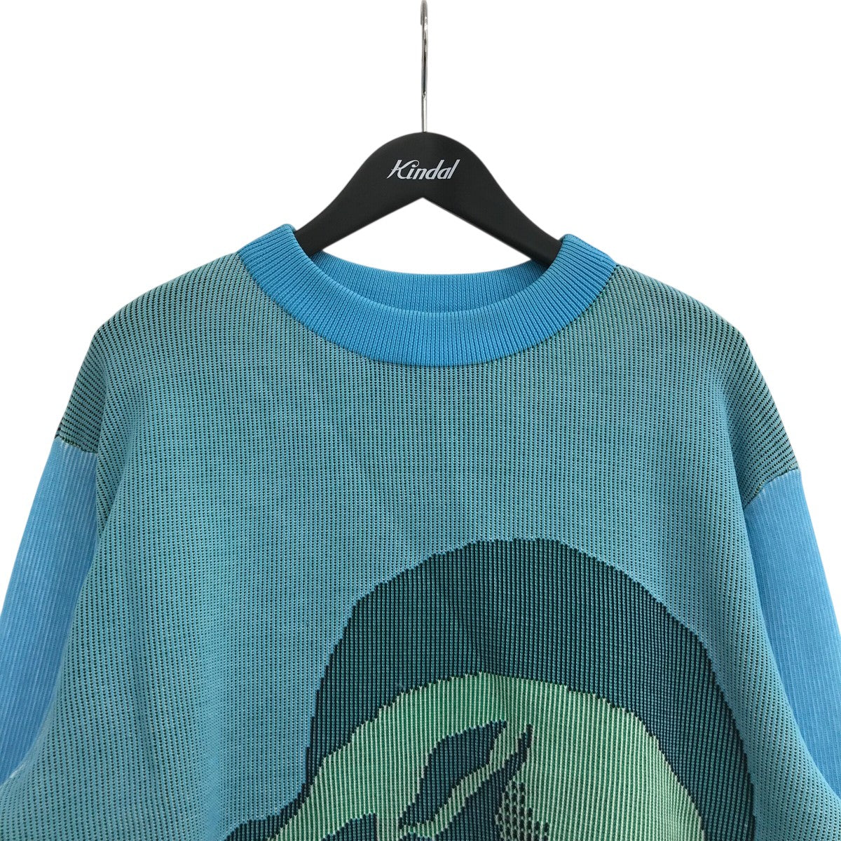 KENZO(ケンゾー) フェイスデザインニット スカイブルー サイズ XL