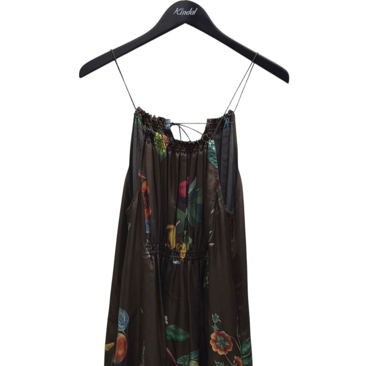 CABaN 25SS シルク Green Showerプリント キャミソールワンピース 古着・中古-2枚目のアイテム画像
