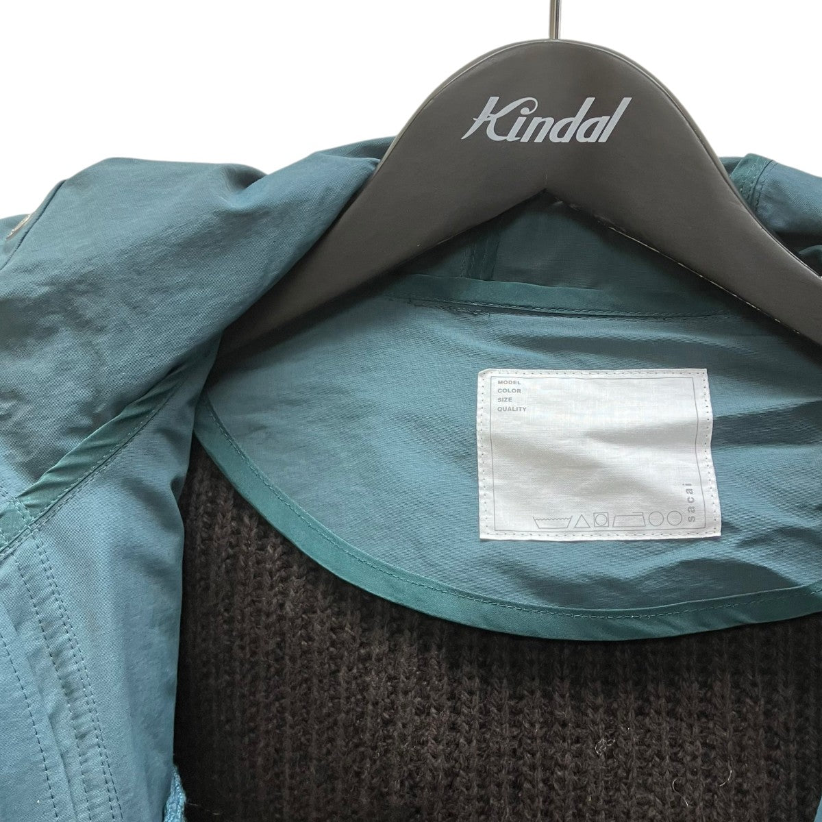 sacai SAMPLEGrosgrain × Wool Knit Blouson ジップジャケットブルゾン 古着・中古-2枚目のアイテム画像