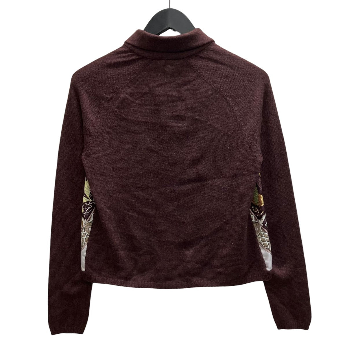 HERMES シルクシャツ切替カーディガン 古着・中古-2枚目のアイテム画像
