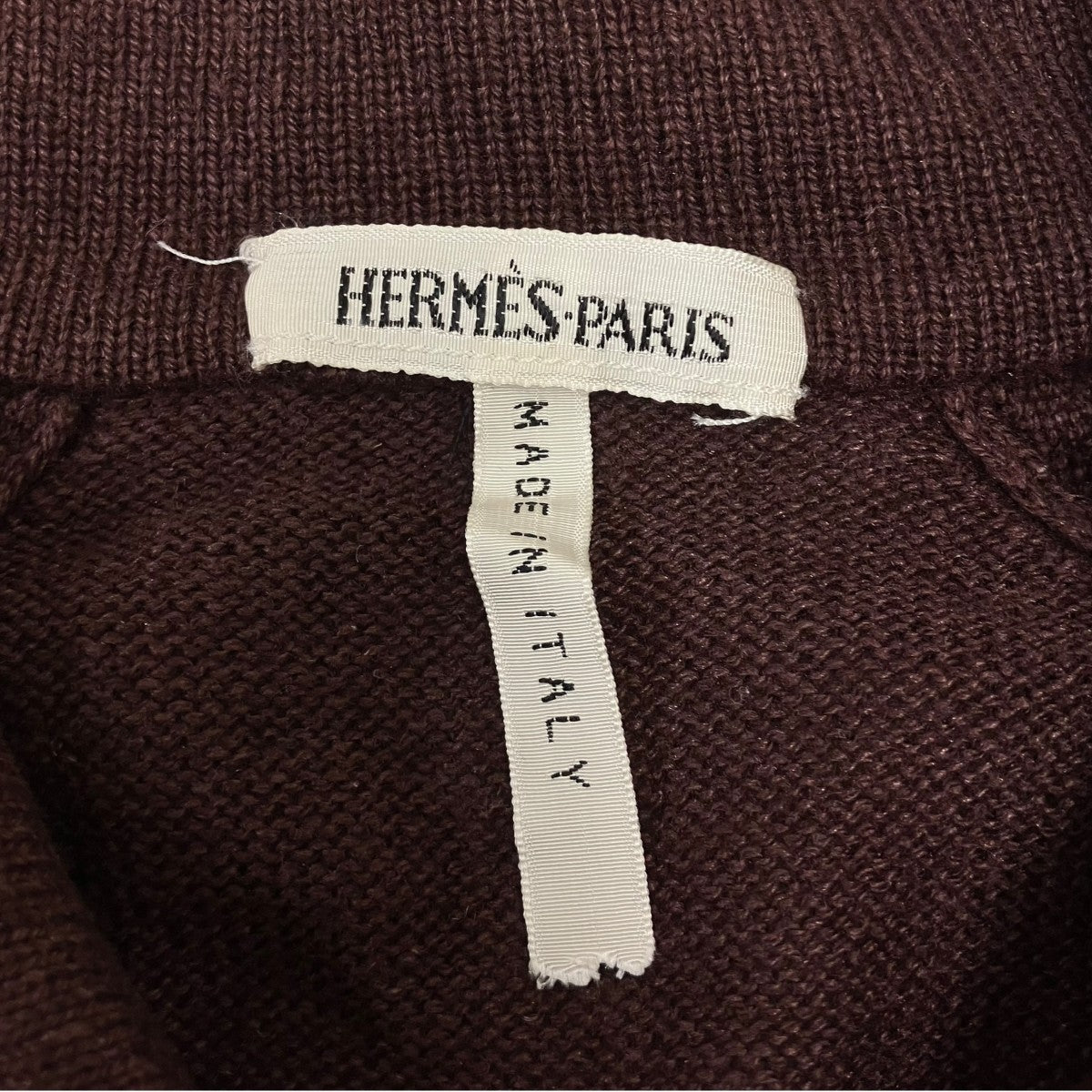 HERMES シルクシャツ切替カーディガン 古着・中古-5枚目のアイテム画像