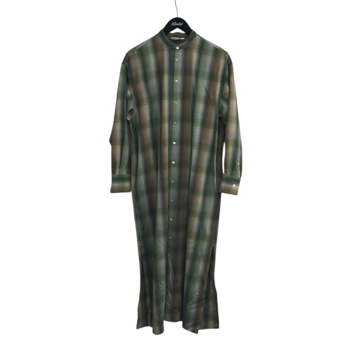 AURALEE 「SUPER LIGHT WOOL CHECK MAXI ONE-PIECE」チェックシャツワンピースA20AD02LC
