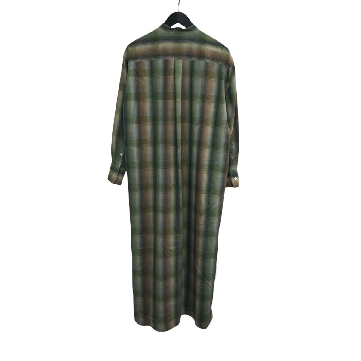「SUPER LIGHT WOOL CHECK MAXI ONE-PIECE」チェックシャツワンピースA20AD02LC