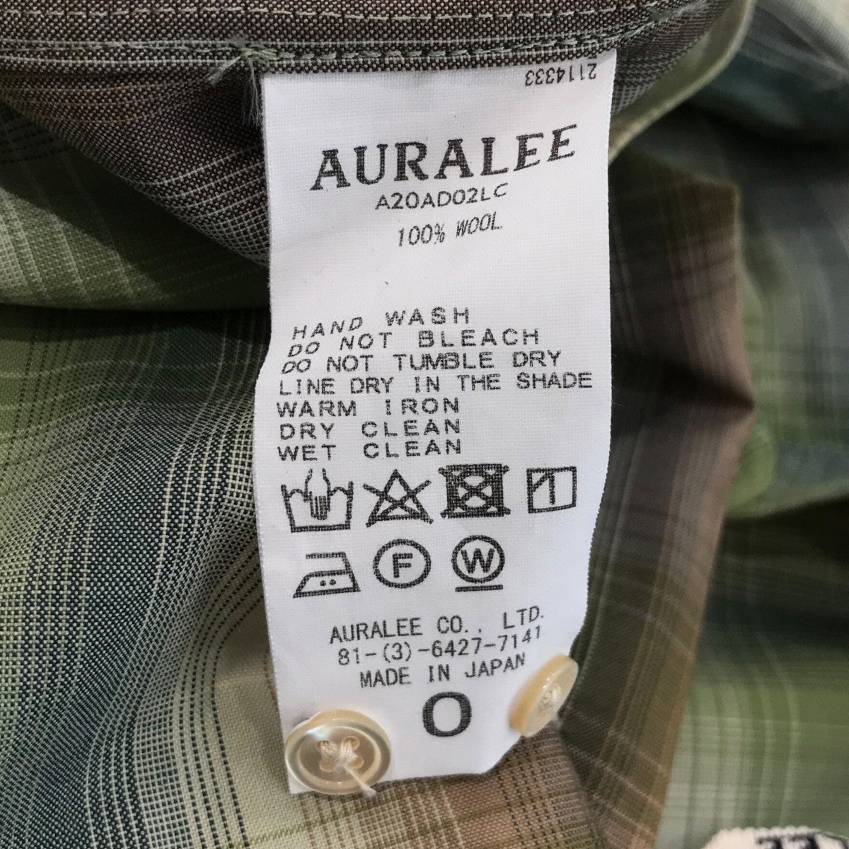 「SUPER LIGHT WOOL CHECK MAXI ONE-PIECE」チェックシャツワンピースA20AD02LC