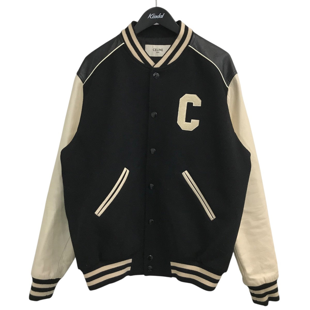 CELINE クラシック テディジャケット ／ テクスチャード加工ウール2V56D896C 古着・中古-1枚目のアイテム画像