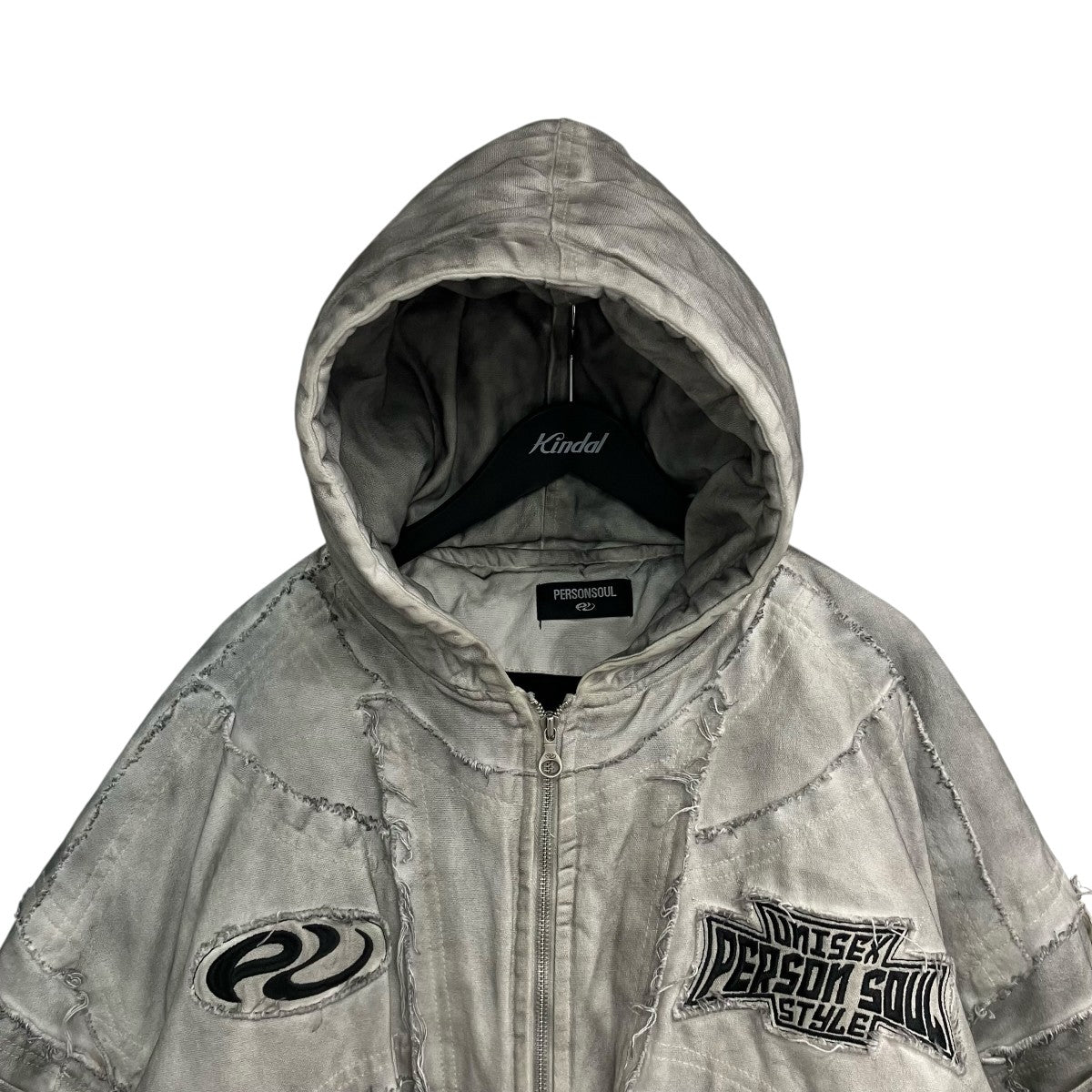 PERSONSOUL 「HANDBRUSHEDDIRTYCOTTON JACKET」ジップアップフーデッドジャケット 古着・中古-3枚目のアイテム画像