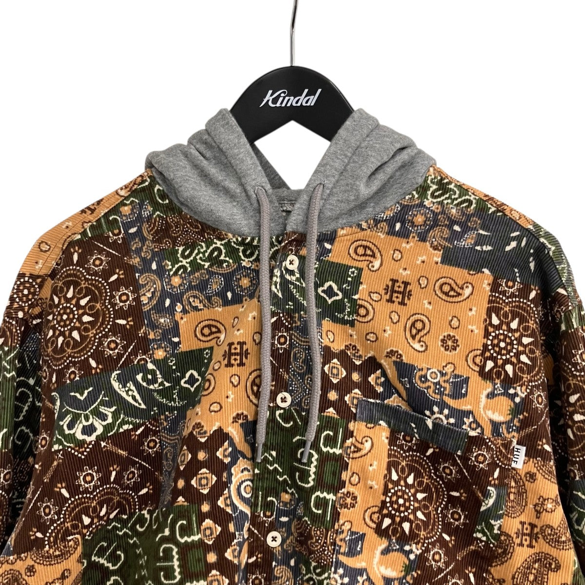 HUF 「PATCHWORK CORD HOODED JACKET」フード付きコーデュロイシャツジャケットWJK0028 古着・中古-3枚目のアイテム画像