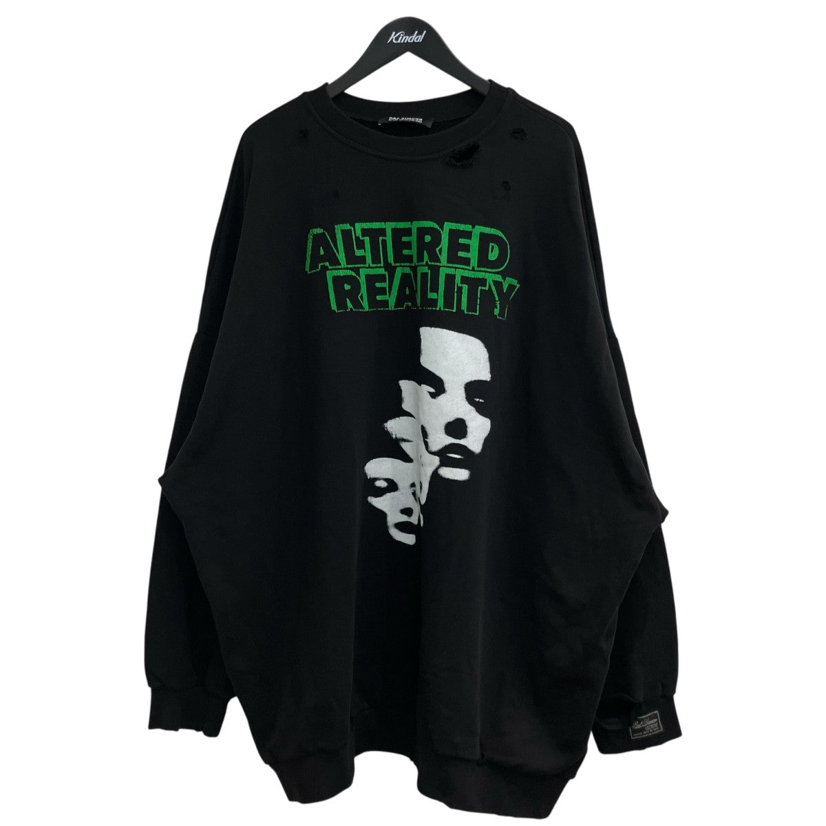 RAF SIMONS 22AW「DESTROYED CREW NECK SWEAT ALTERED REALITY PRINT」プリントスウェット222 M168 古着・中古-1枚目のアイテム画像