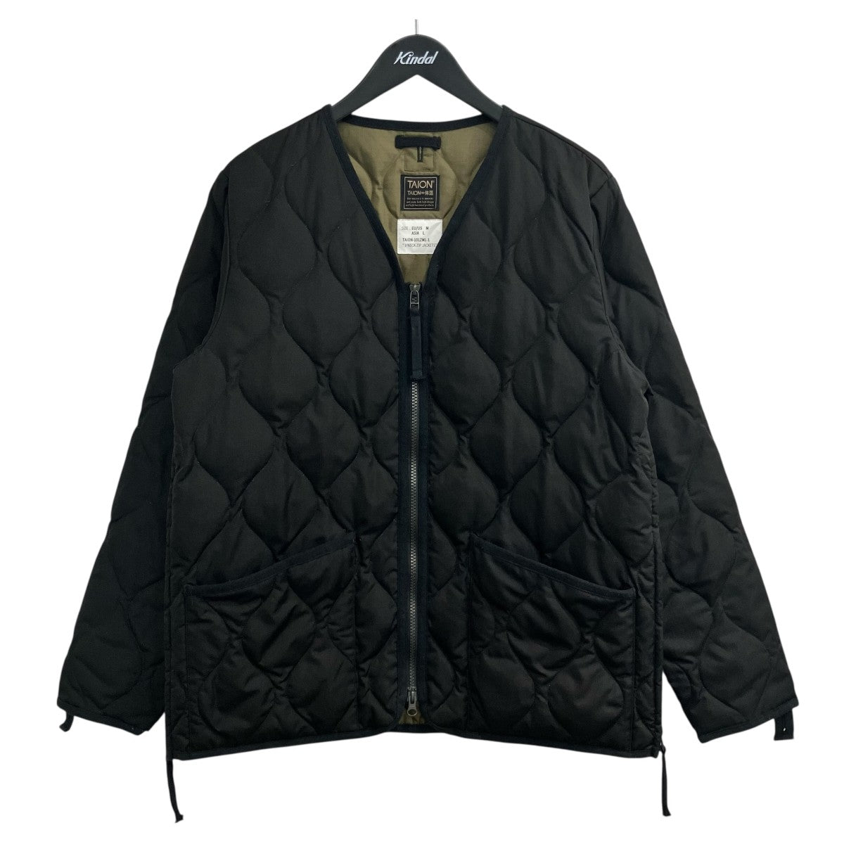 「MILITARY V NECK W-ZIP DOWN」キルティングダウンジャケットTAION 101ZML 1
