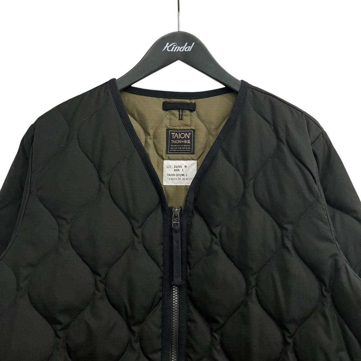 「MILITARY V NECK W-ZIP DOWN」キルティングダウンジャケットTAION 101ZML 1