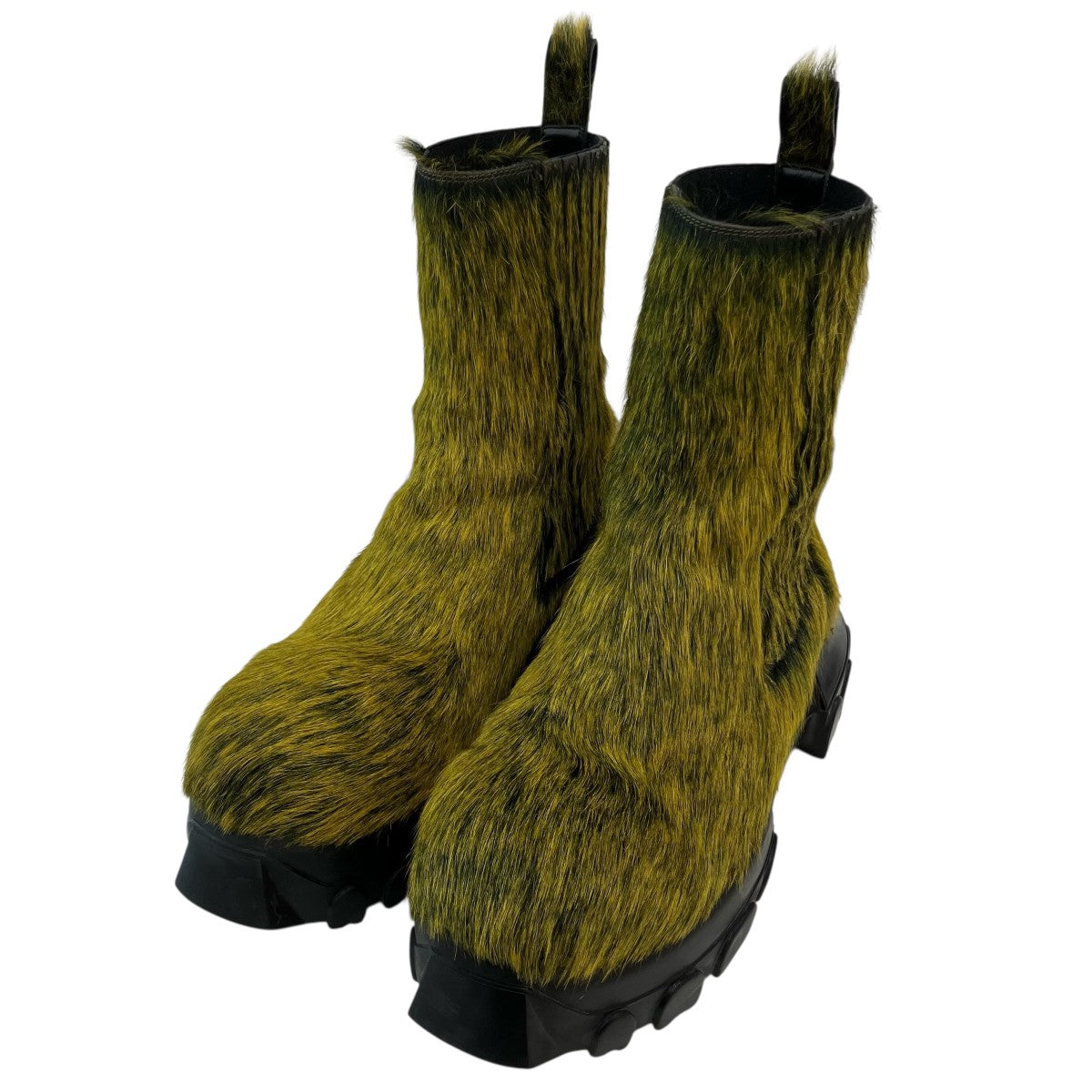 RICK OWENS 「BEATLE BOZO TRACTOR」ハラコサイドゴアブーツRU02C7881 LHLCEC 古着・中古-1枚目のアイテム画像