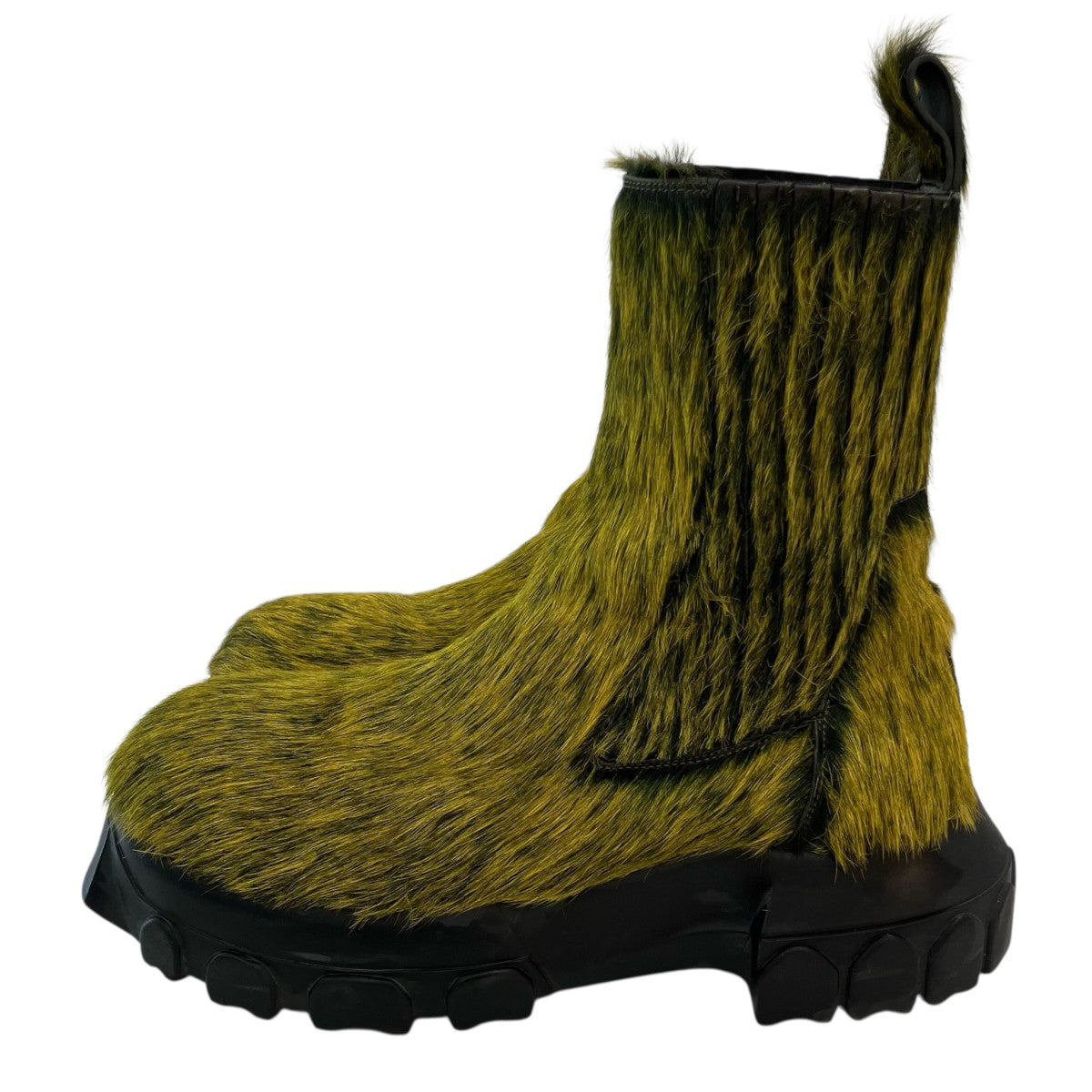 RICK OWENS 「BEATLE BOZO TRACTOR」ハラコサイドゴアブーツRU02C7881 LHLCEC 古着・中古-2枚目のアイテム画像