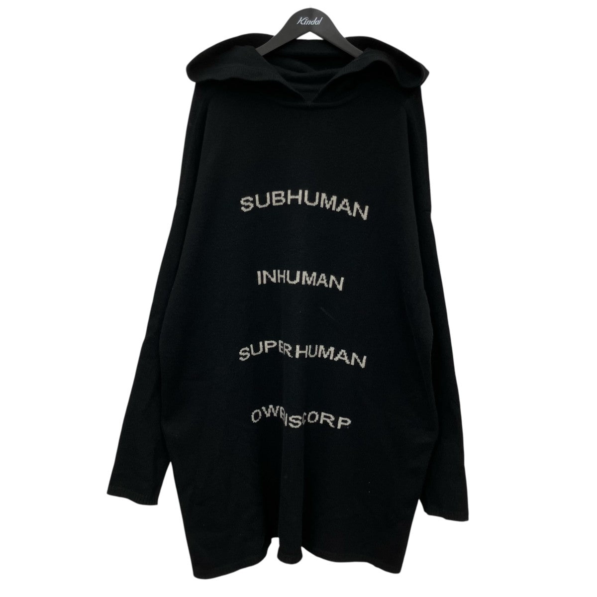 RICK OWENS HOODED TOMMY ニットプルオーバーパーカー 古着・中古-1枚目のアイテム画像