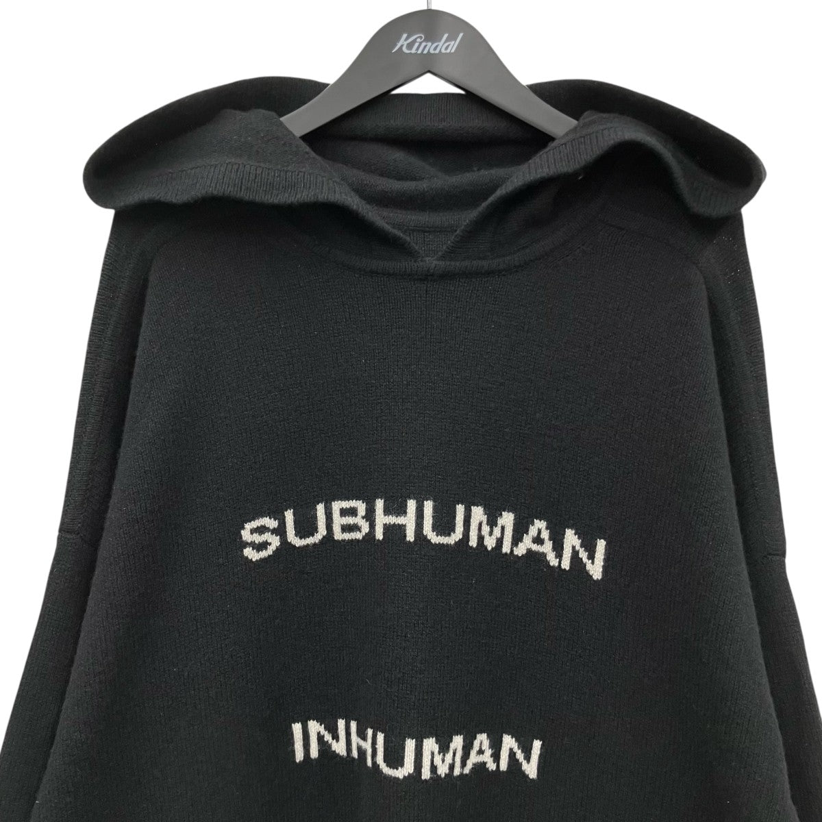 RICK OWENS HOODED TOMMY ニットプルオーバーパーカー 古着・中古-3枚目のアイテム画像