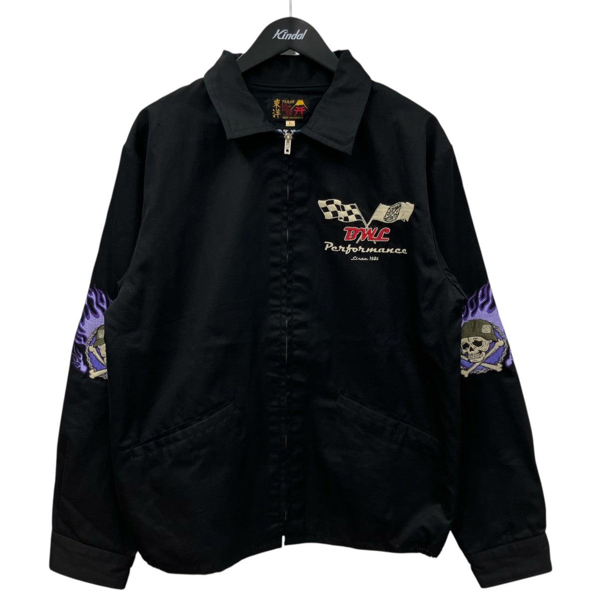 東洋エンタープライズ×BILL WALL LEATHER スカル刺繍ジップアップジャケット 古着・中古-1枚目のアイテム画像